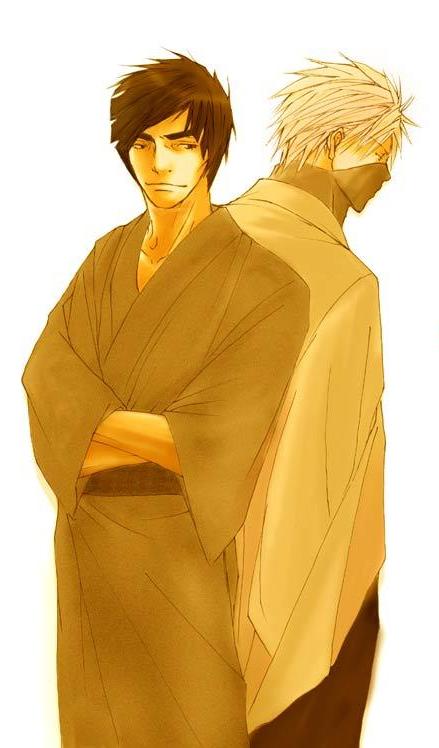 Gai-sensei and Kakashi-sensei in kimono